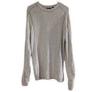 Axcess by Claiborne Men's Oatmeal Cotton Sweater, Large, Soft & Stylish
